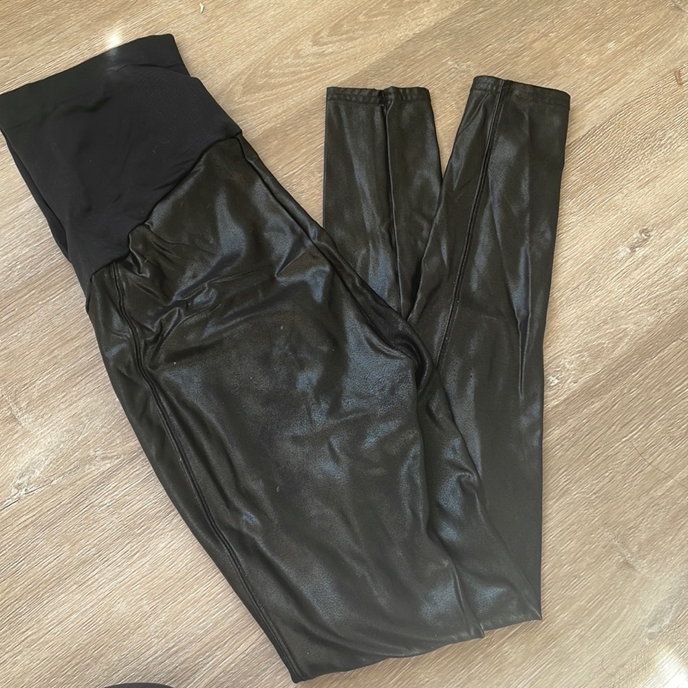 SPANX Mama Faux Leather Leggings Maternity
